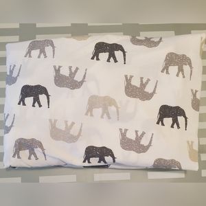 BabiesRUs Fitted Crib Sheet Soft Cotton White with Light/Dark Gray Elephants